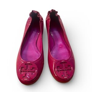 Tory Burch patent leather logo flats